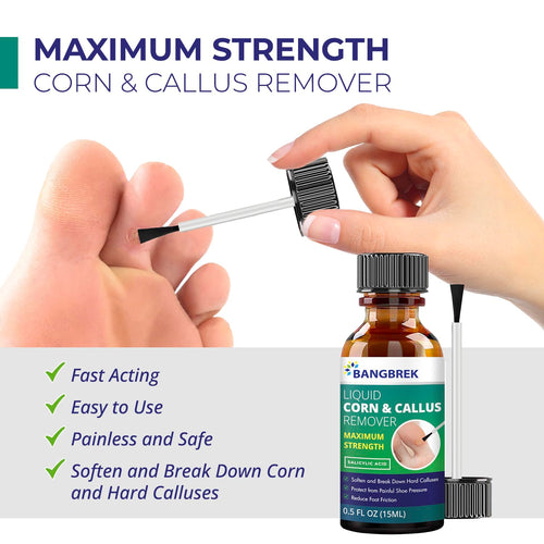 Corn Removers for Toes: Liquid Salicylic Acid Corn Removal for Feet - Corn Callus Remover for Feet Extra Strength (0.5 Fl Oz)